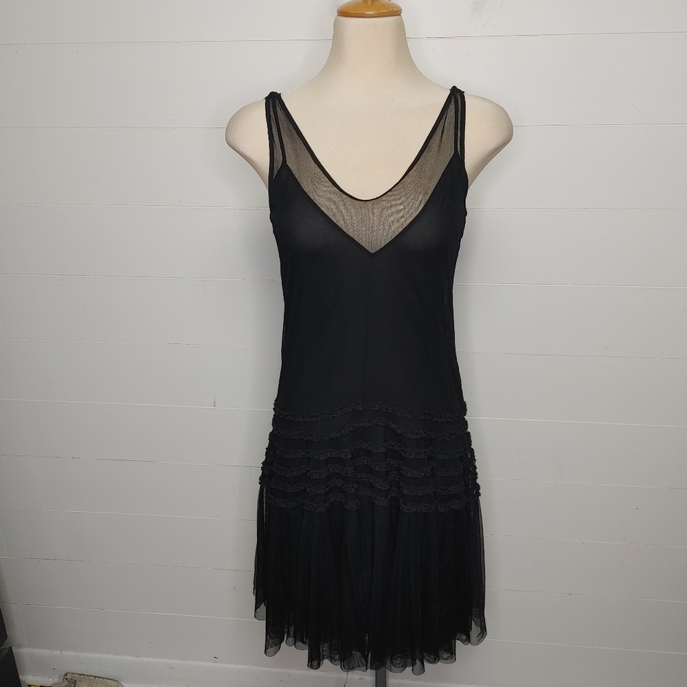 Club Monaco Black Tulle Dress Size 2 - Picture 3 of 14